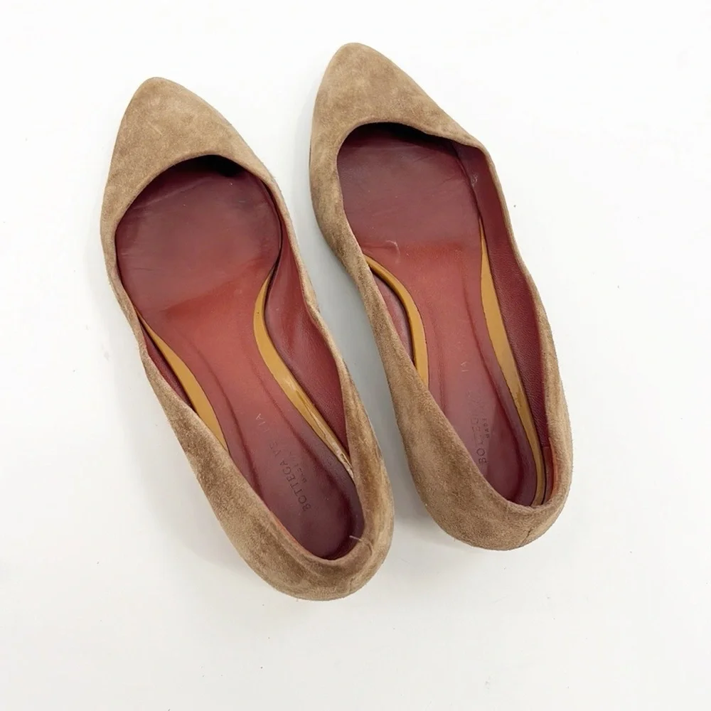 Bottega Veneta Brown & Ochre Suede Wedge Pump size 37 us 7